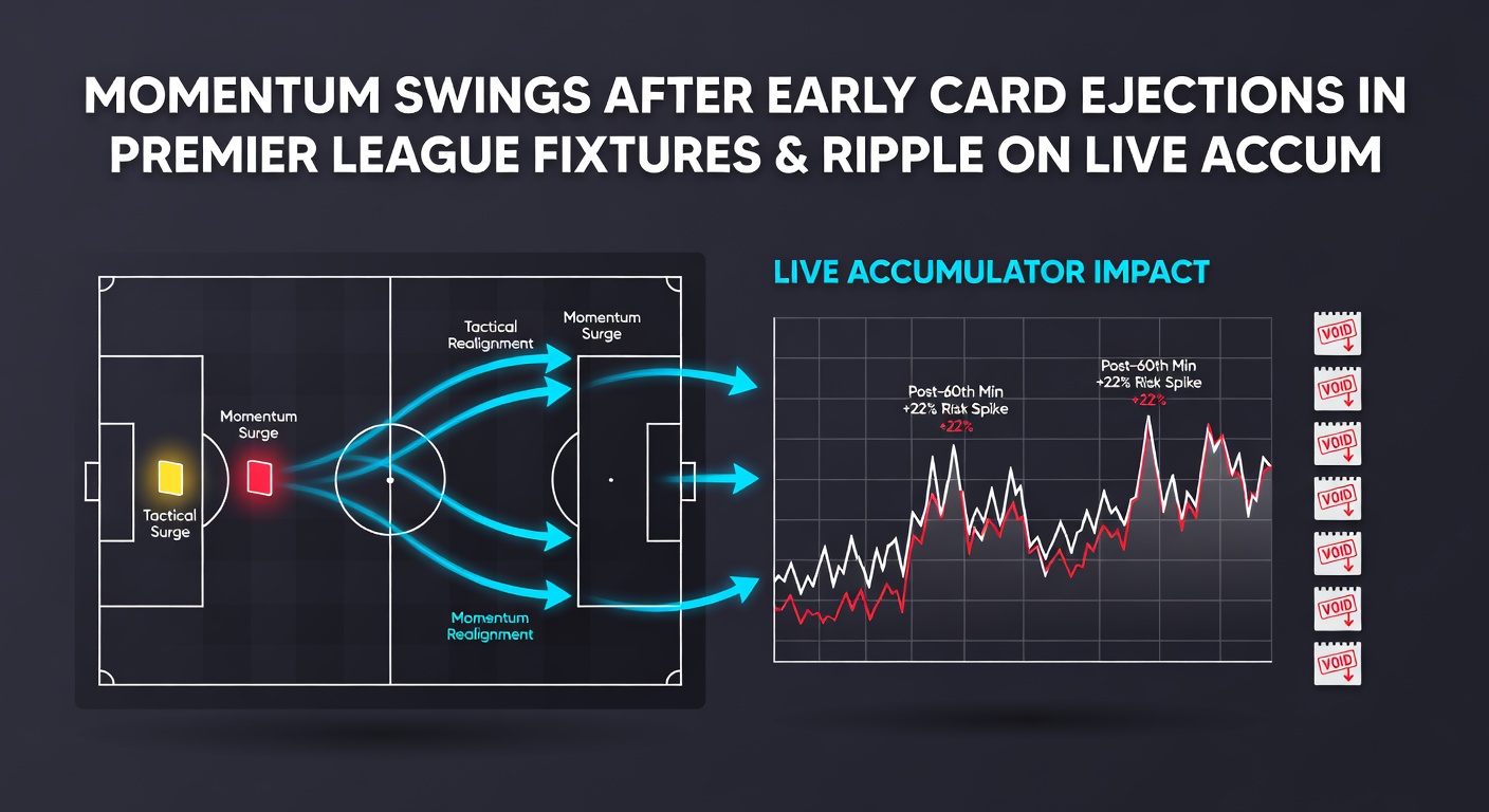 Live betting interface displaying updated accumulator odds following a Premier League red card